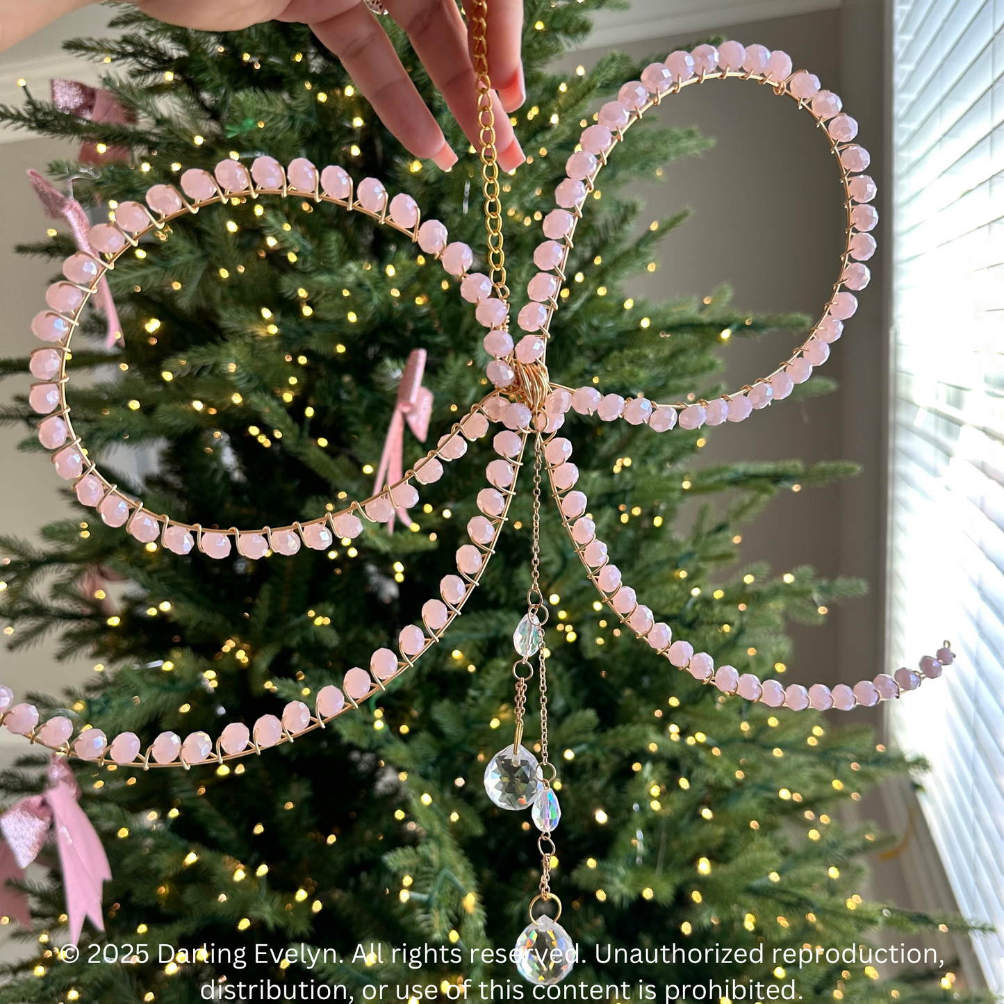 Pink Coquette Bow Suncatcher