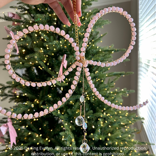 Pink Coquette Bow Suncatcher