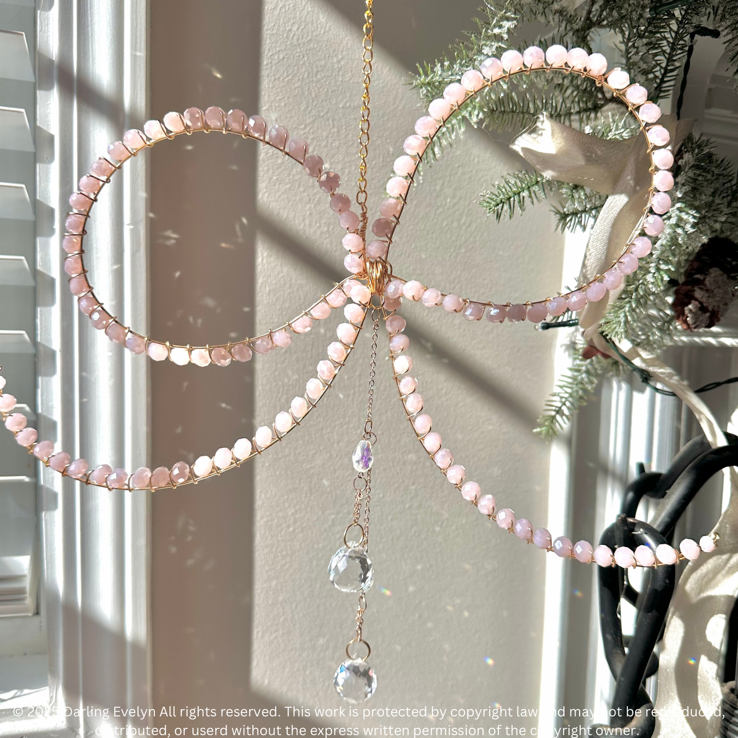 Pink Coquette Bow Suncatcher