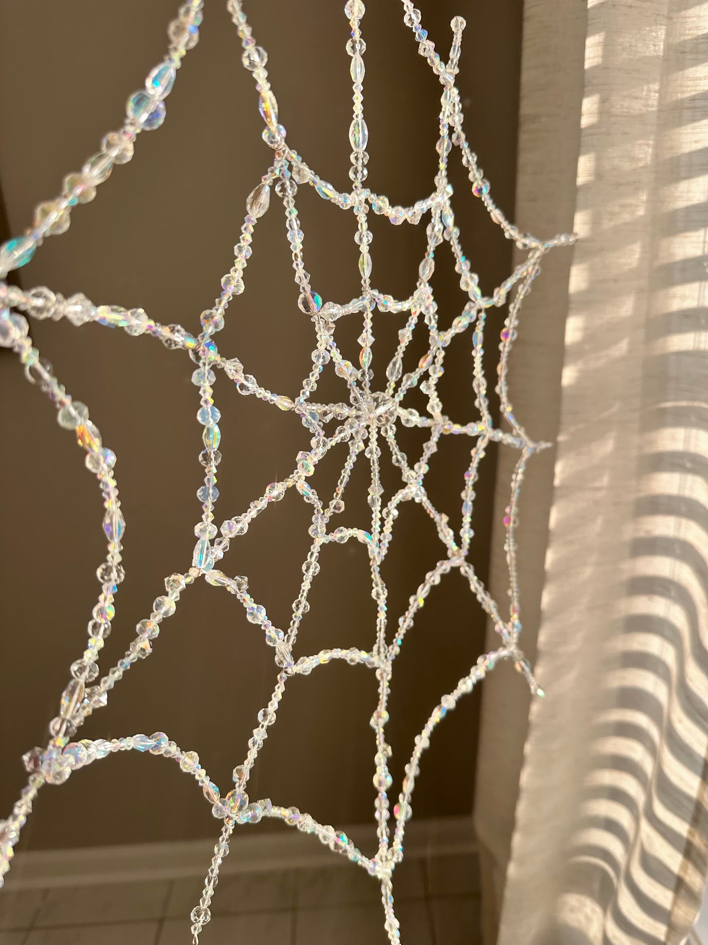 Giant Crystal Spider Web Suncatcher