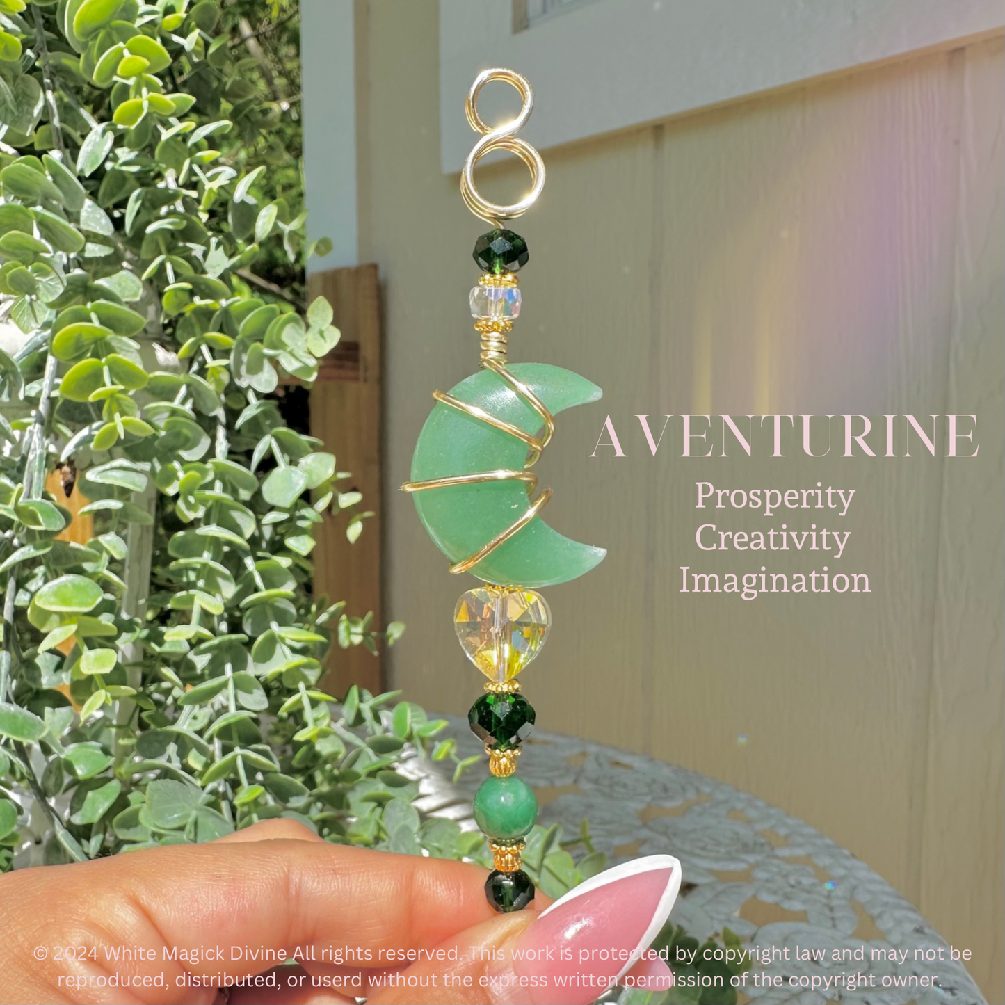 Crystal moon cigarette holder ring Long Nail Protector | Rose Quartz Aventurine Opalite Amazonite | Crystal Smoke ring | gift for smokers |