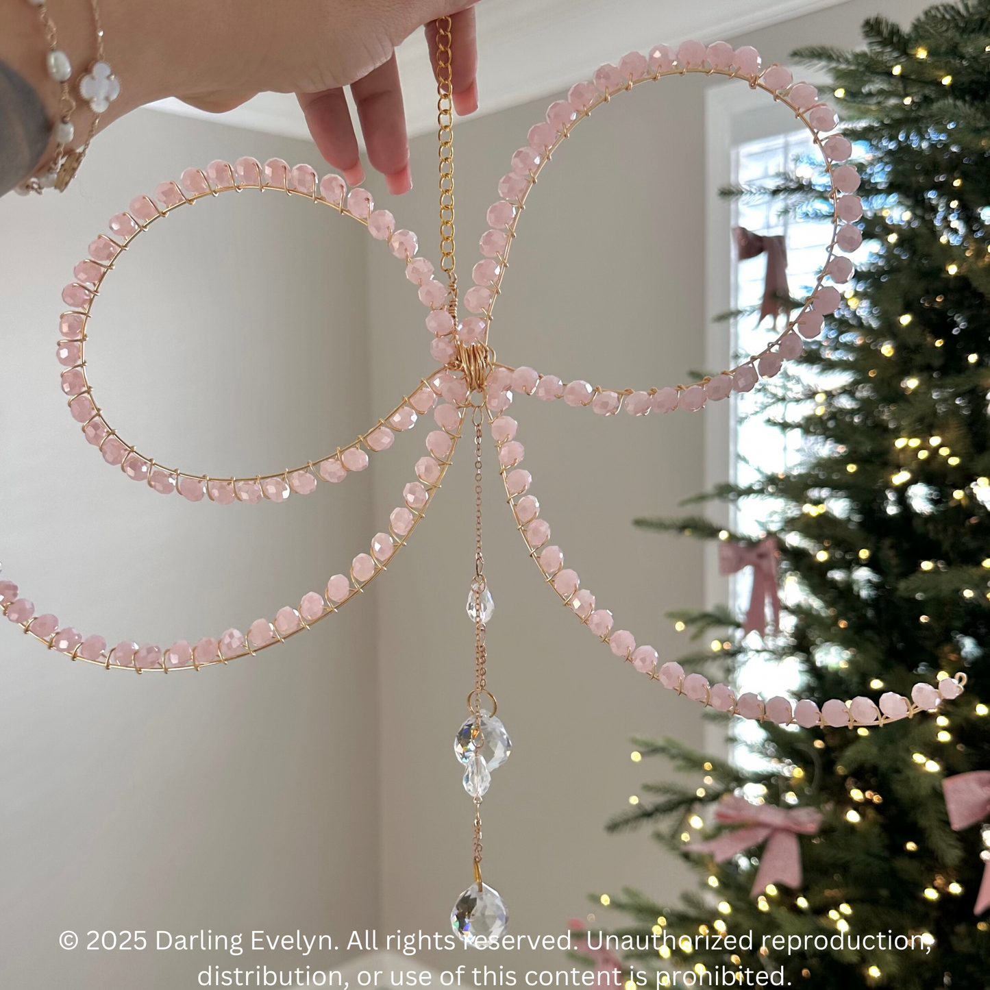 Pink Coquette Bow Suncatcher
