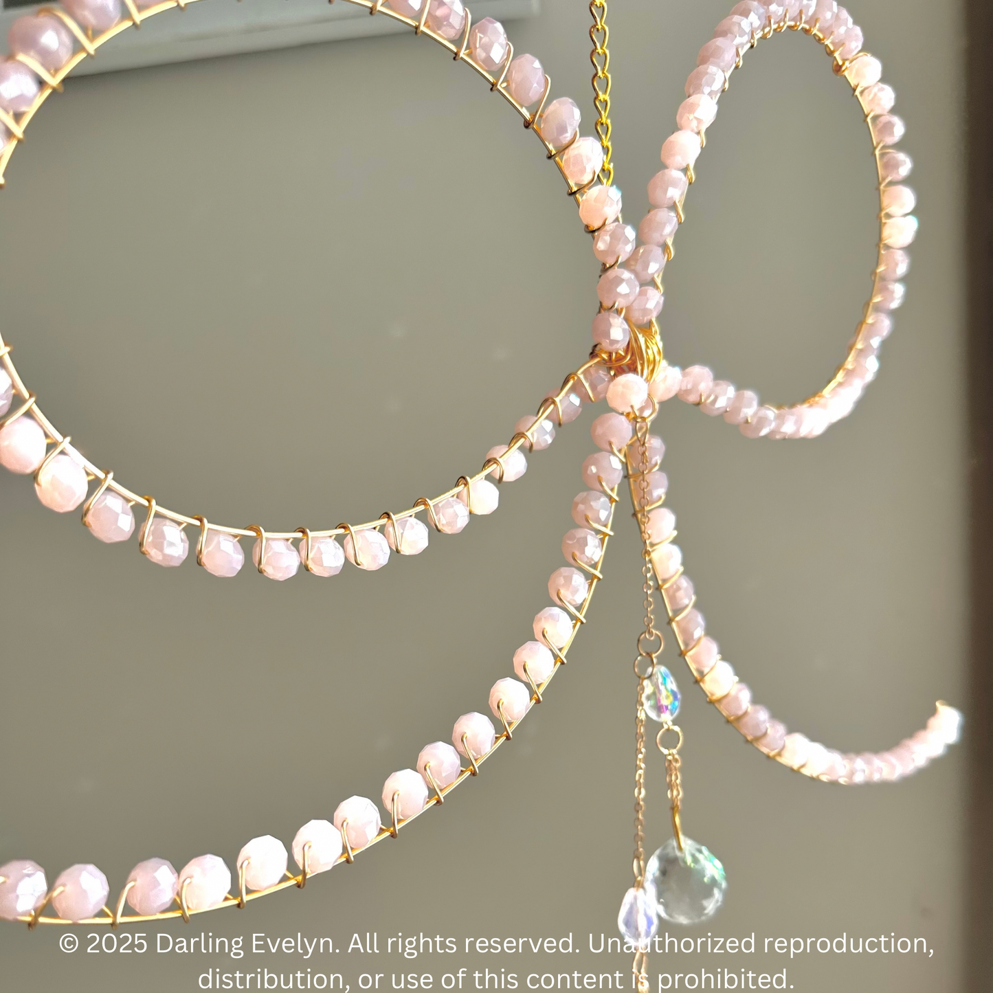 Pink Coquette Bow Suncatcher