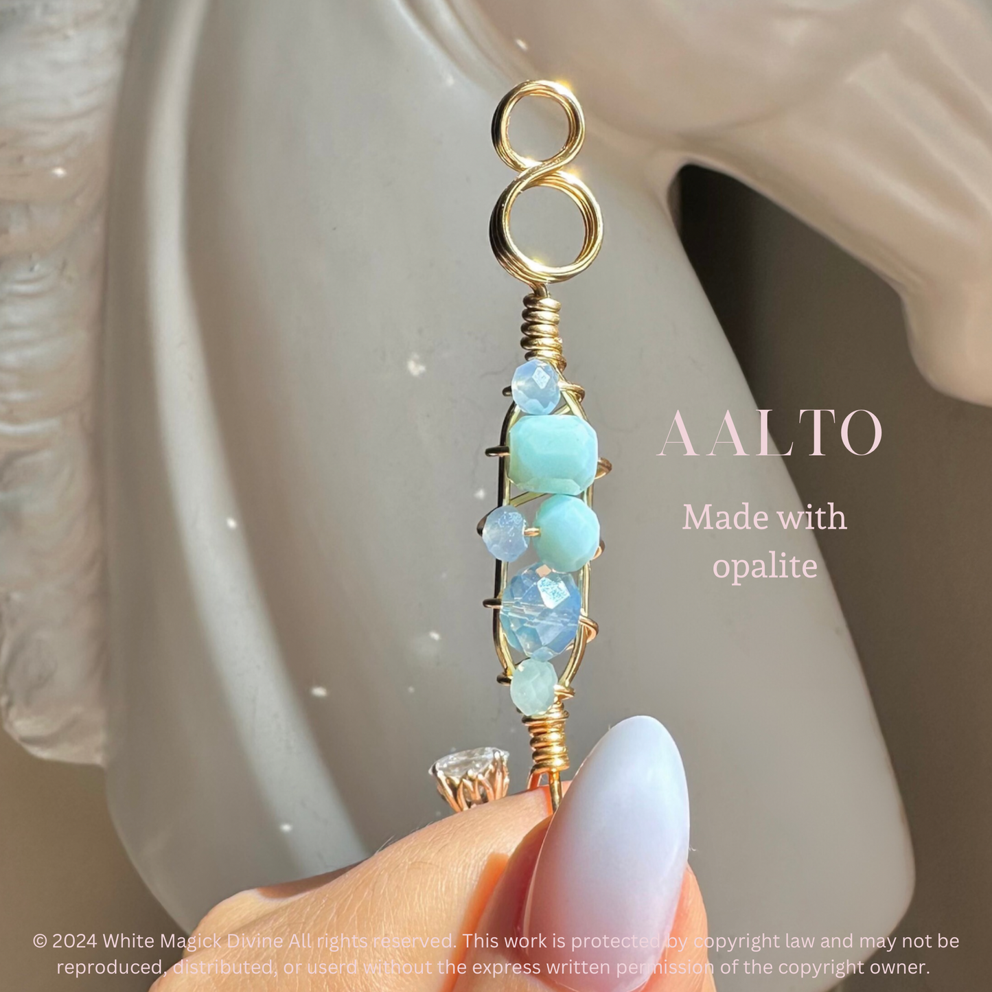 Solar Crystal Cigarette Holder | Smoking Accessories | Selenite Aventurine Opalite | gifts for smokers | Solar System Smoke Ring