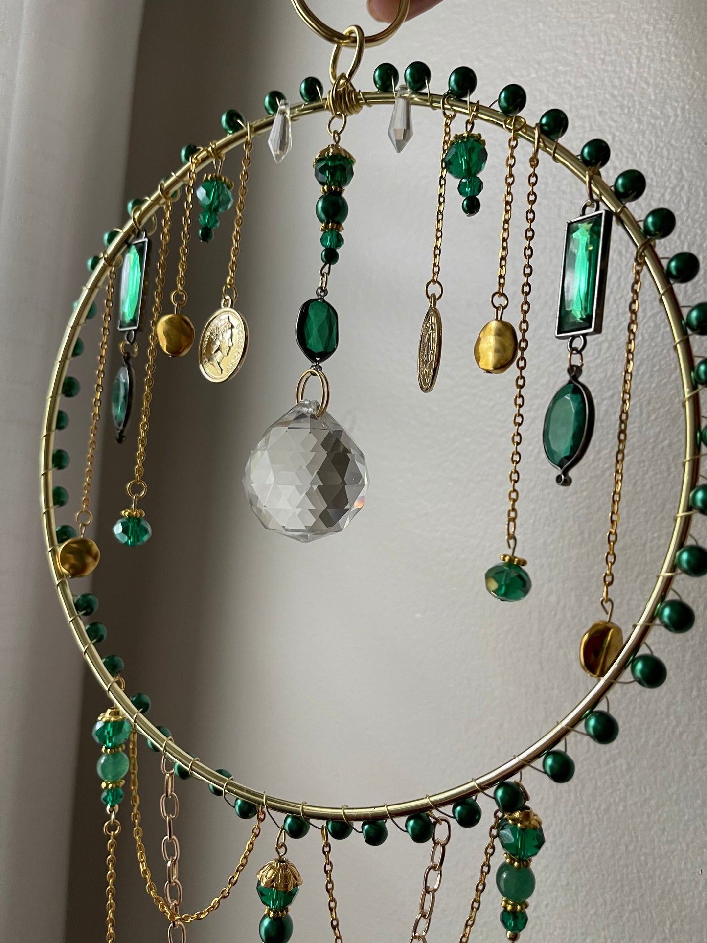 Emerald Victorian Crystal Suncatcher