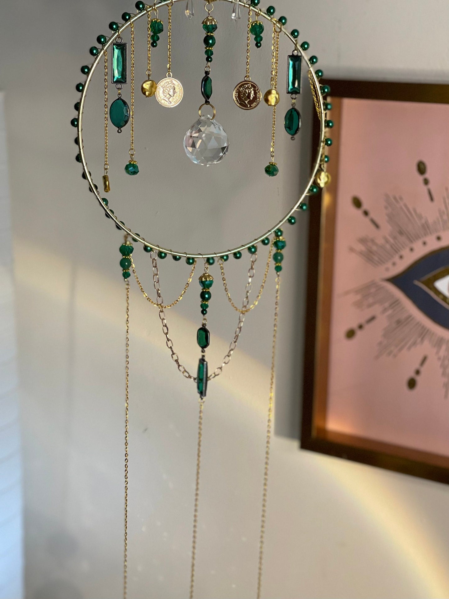 Emerald Victorian Crystal Suncatcher