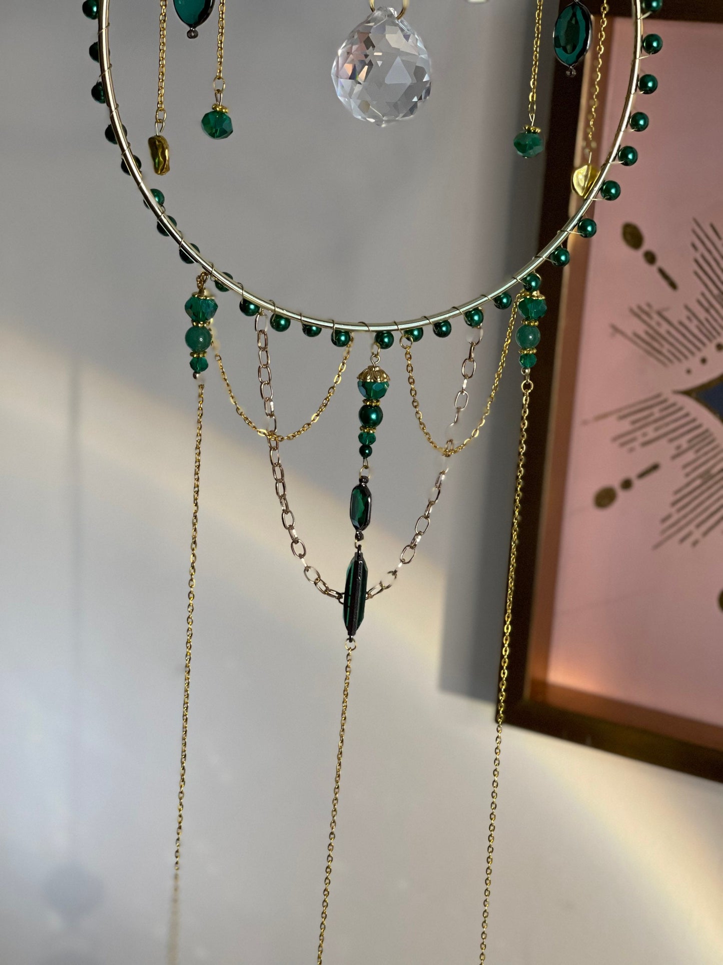 Emerald Victorian Crystal Suncatcher