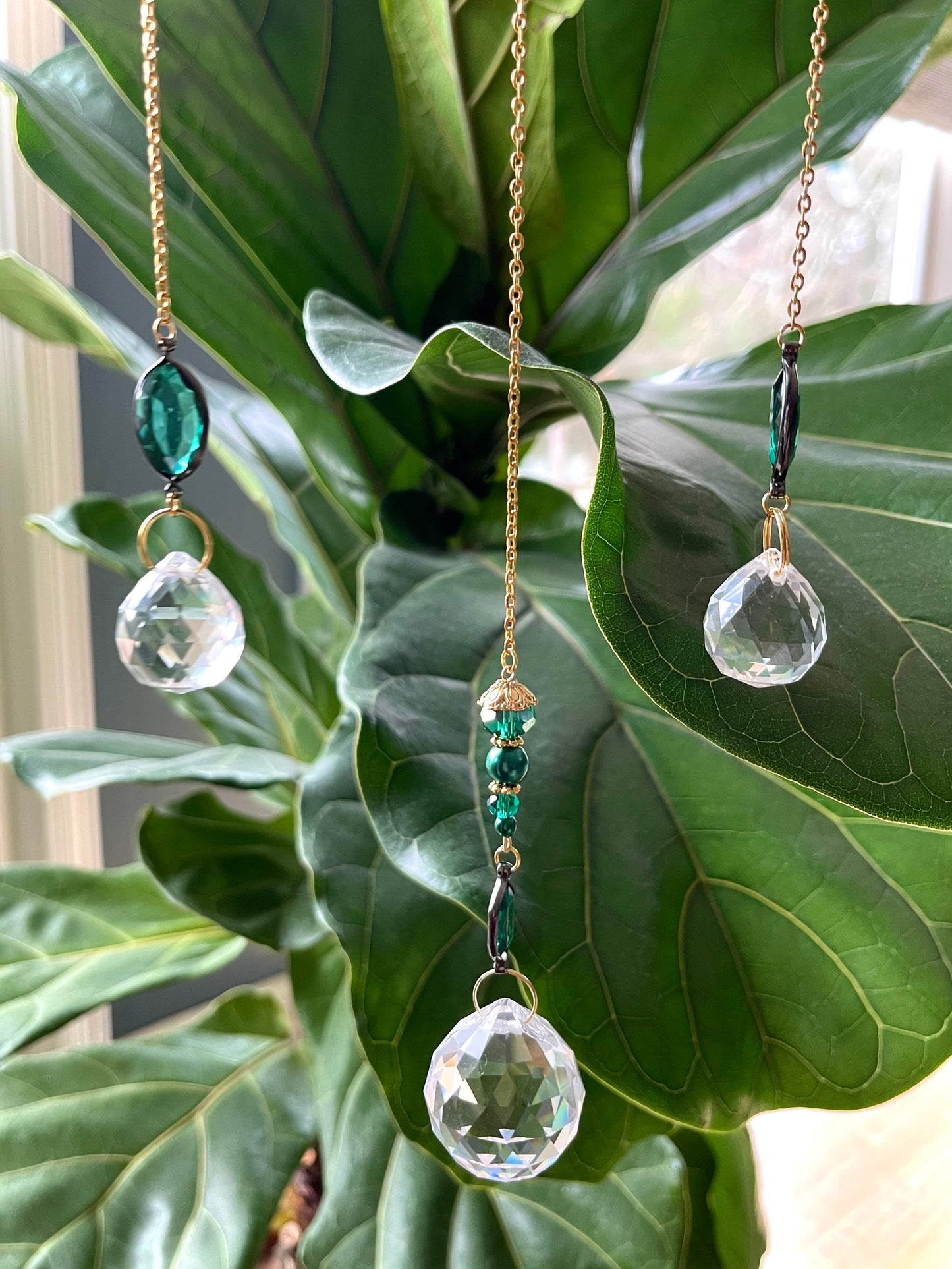 Emerald Victorian Crystal Suncatcher