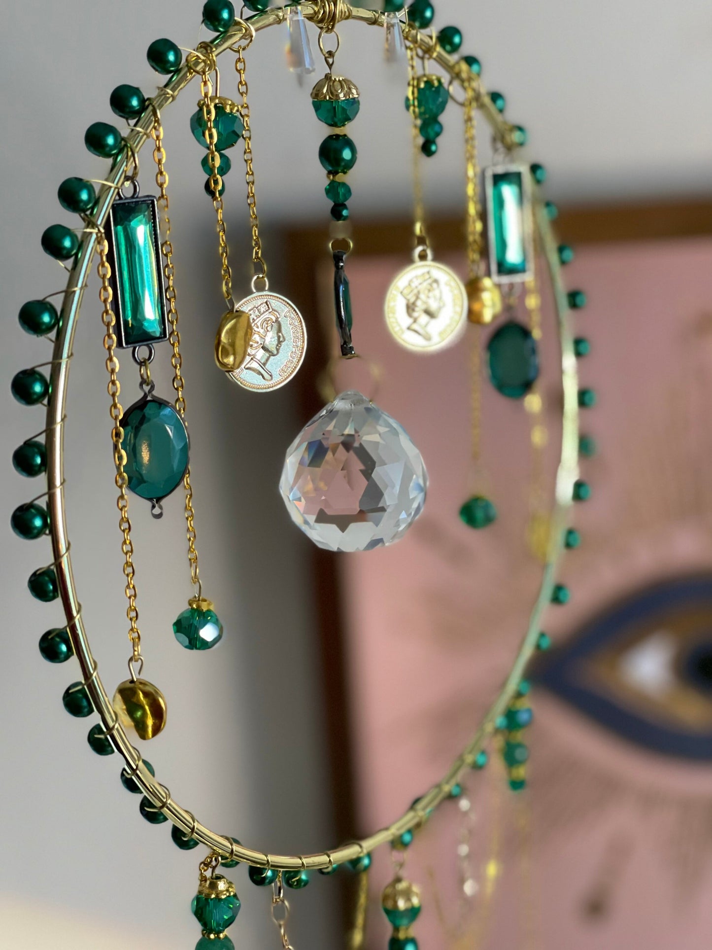 Emerald Victorian Crystal Suncatcher