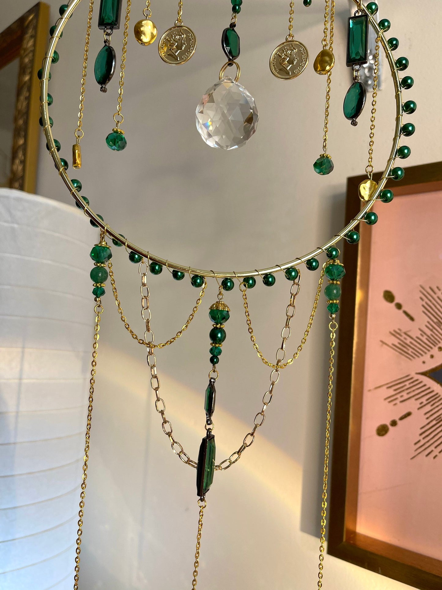 Emerald Victorian Crystal Suncatcher