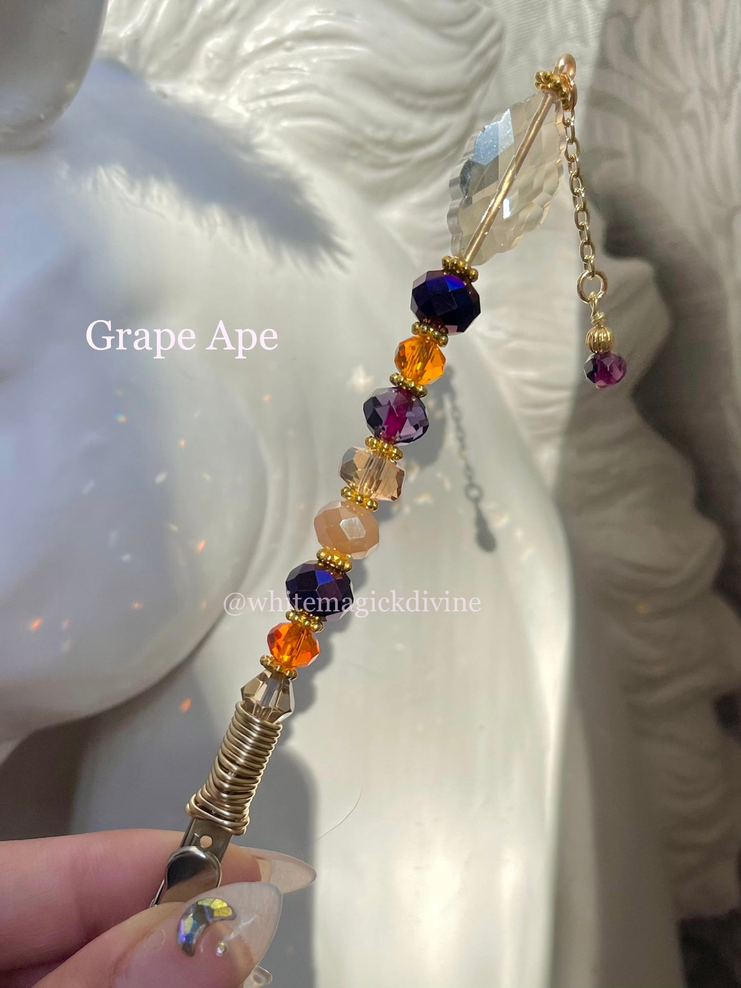 Crystal wand clips
