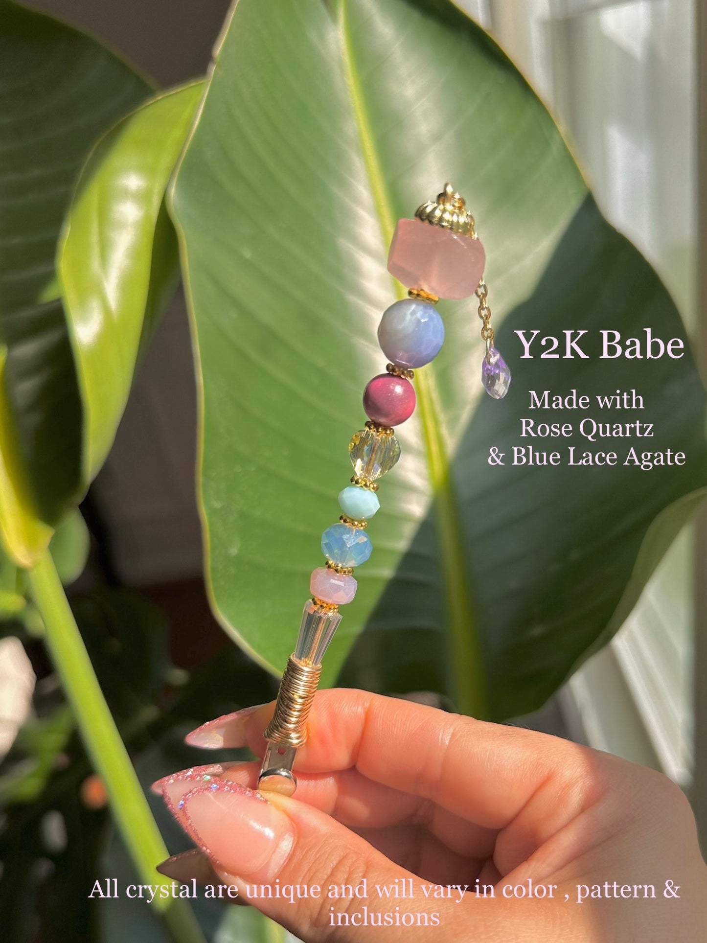 Crystal wand clip