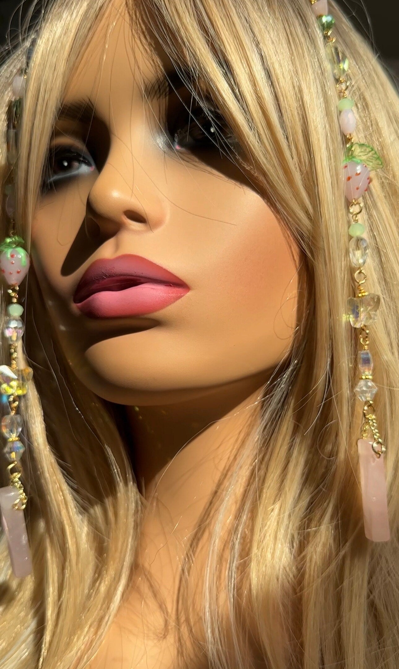 Strawberry Crystal Hair Jewelry