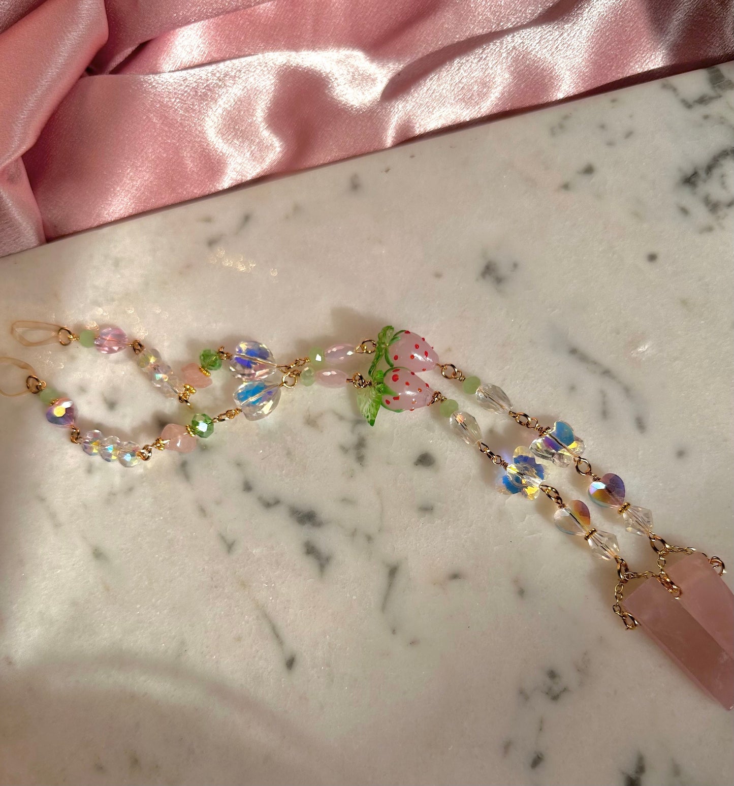 Strawberry Crystal Hair Jewelry