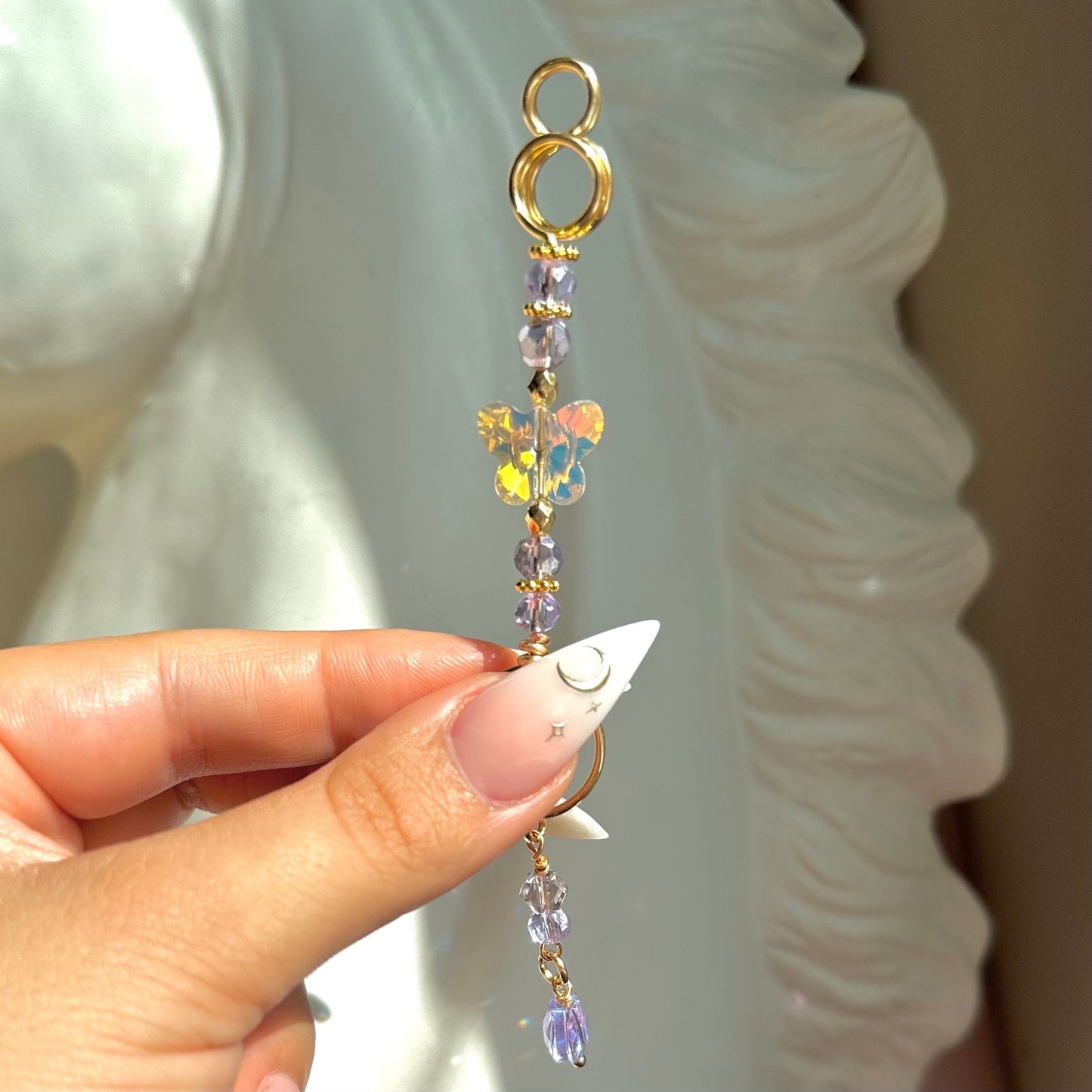 Beaded Crystal Butterfly Cigarette Holder |Smoke Ring | Joint & Blunt Holder