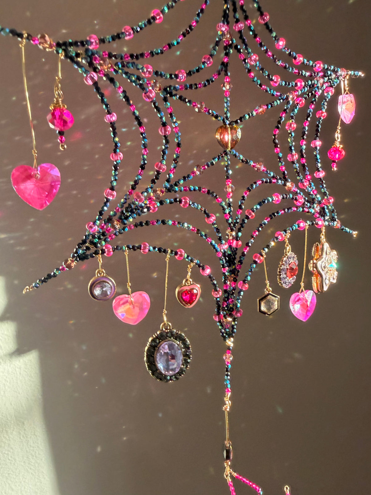 The Girl Who Collected Stars | Handmade Celestial Spider Web Suncatcher
