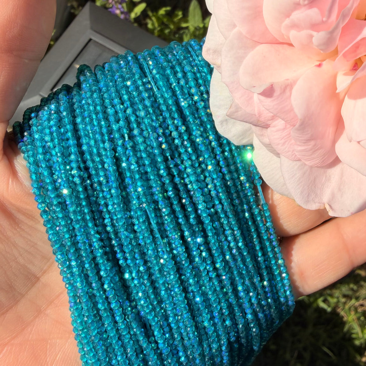 Mermaid Lagoon | Teal Blue AB 2mm Faceted Glass beads