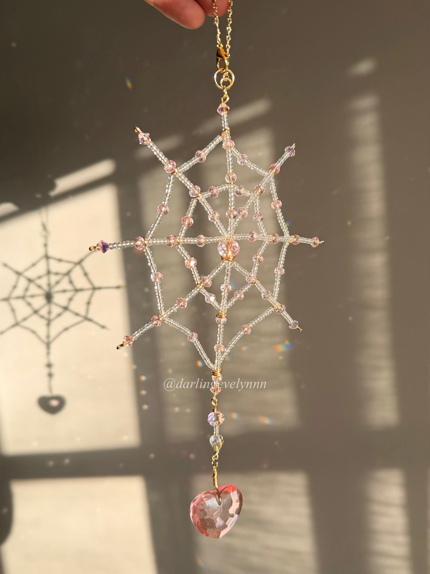 Blush Mini Spider Web Car Suncatcher
