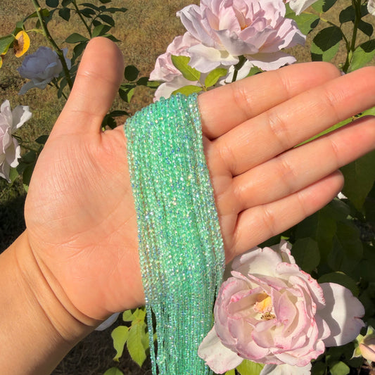 Seafoam Ab Faceted 2mm beads