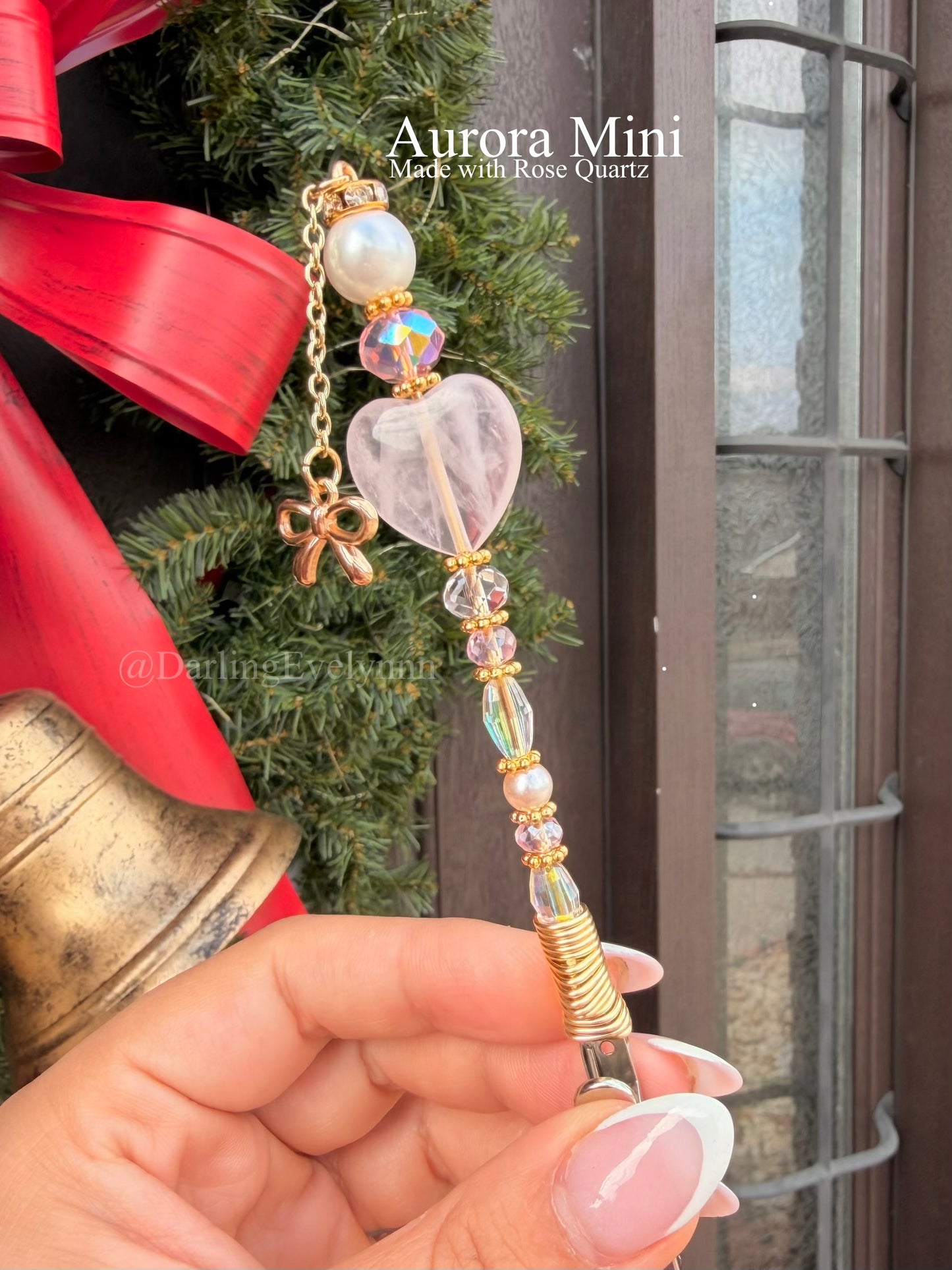 Rose Quartz Heart Multi Use Clip