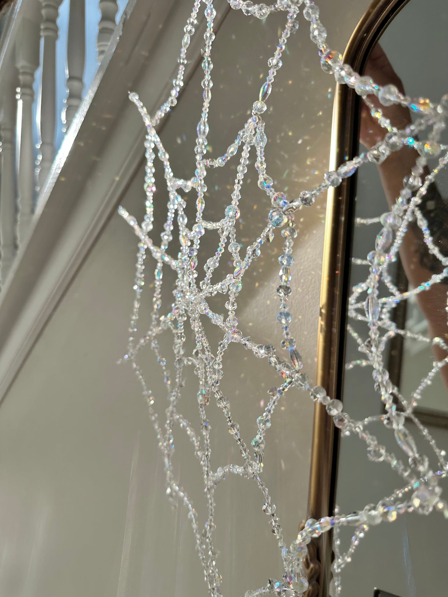 Giant Crystal Spider Web Suncatcher