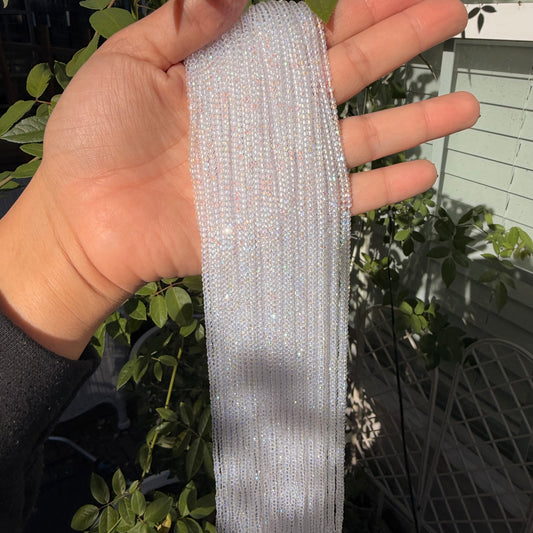 Fairy Dust | Clear blue iridescent Ab Finish 2mm faceted beads