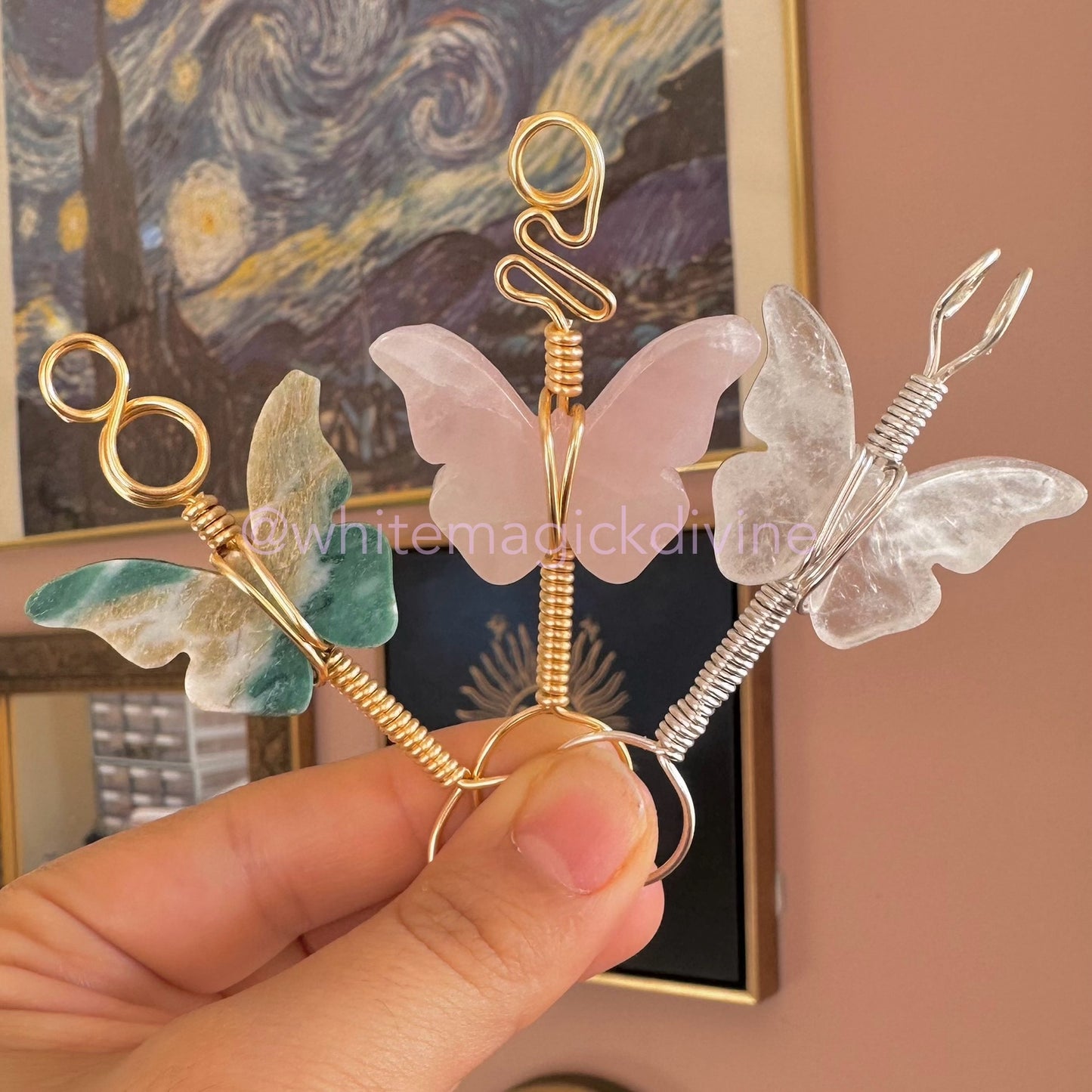 Crystal Butterfly Smoke Ring Joint Blunt Holder