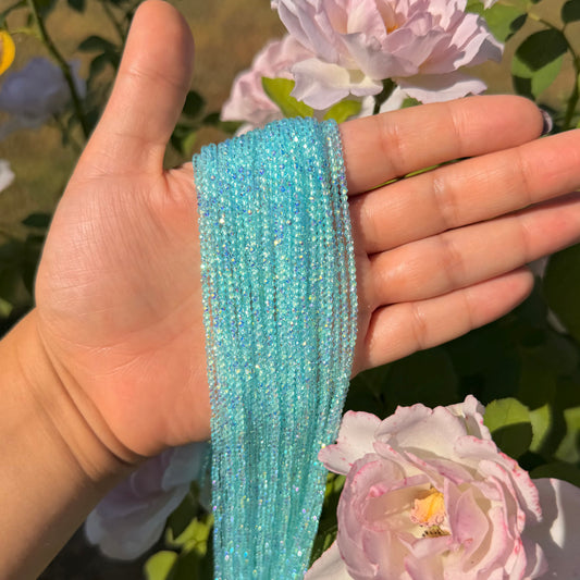 Aqua Ab 2mm Facted Beads