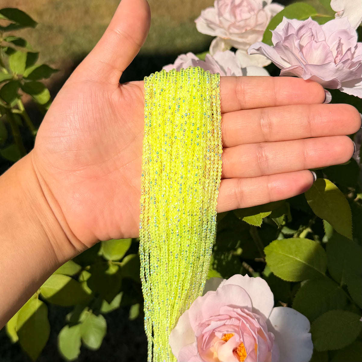 Highlighter Yellow AB 2mm beads