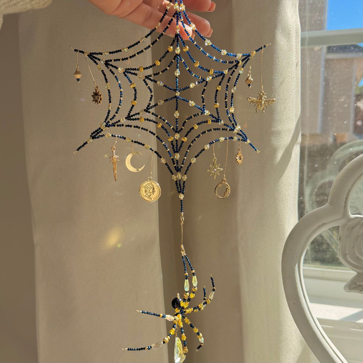 Starry Night Spider Web Suncatcher