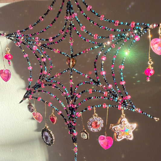 The Girl Who Collected Stars | Handmade Celestial Spider Web Suncatcher
