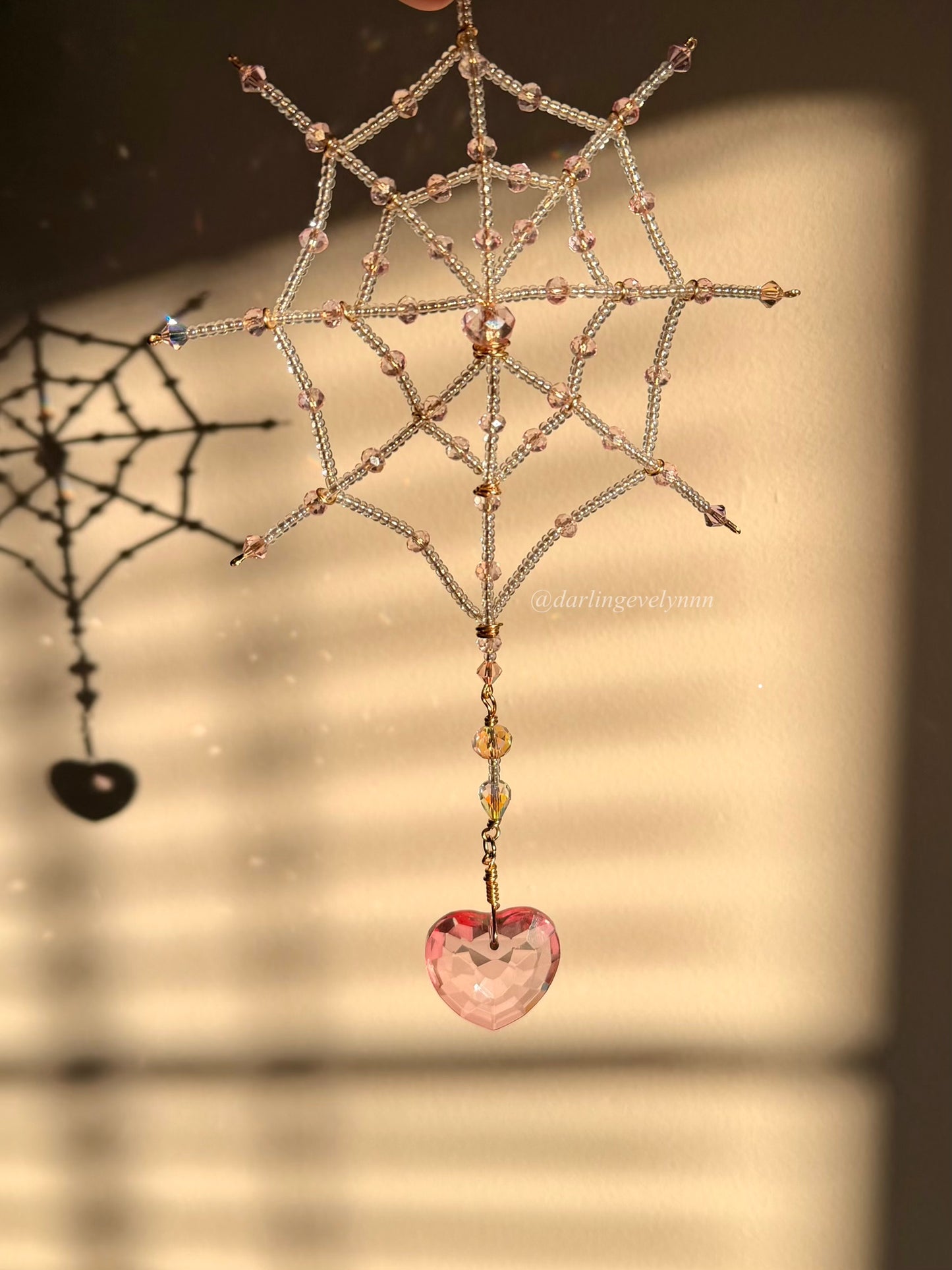 Blush Mini Spider Web Car Suncatcher
