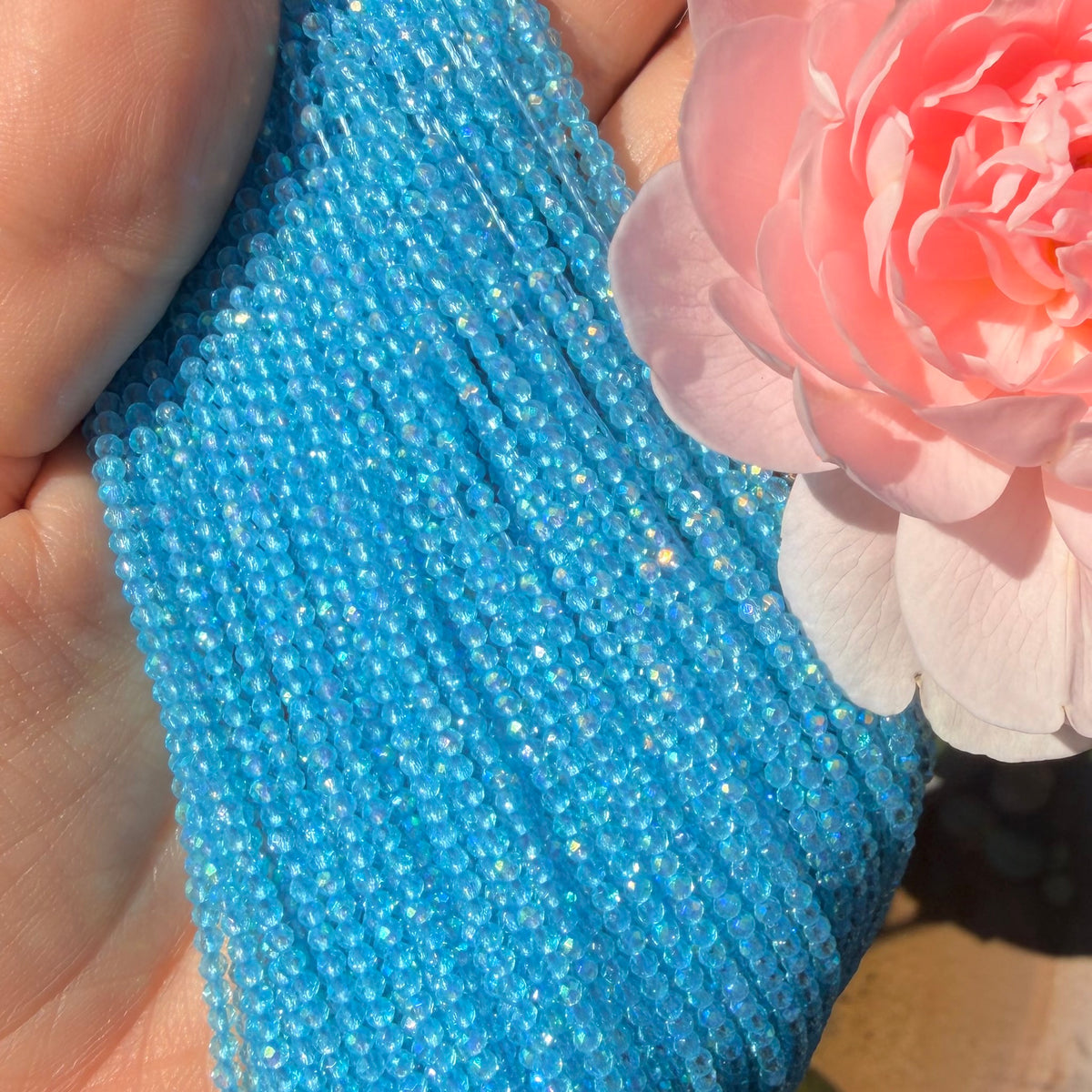 Secret Cove | Aqua Blue AB 2mm Faceted Glass Beads