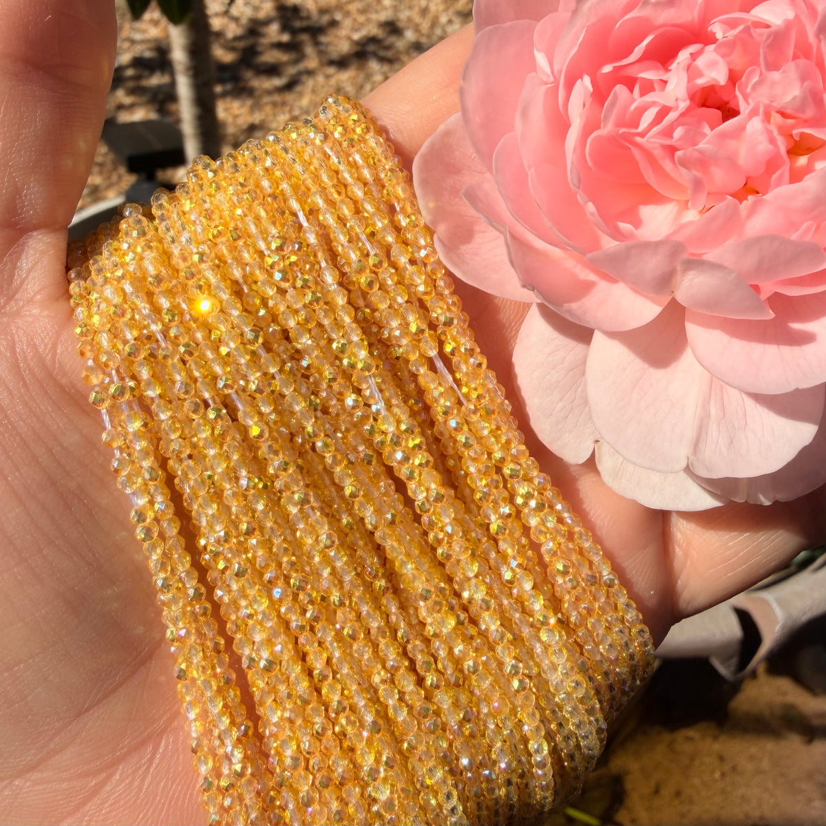Buttercup | Golden Yellow 2mm faceted ab finish glass beads