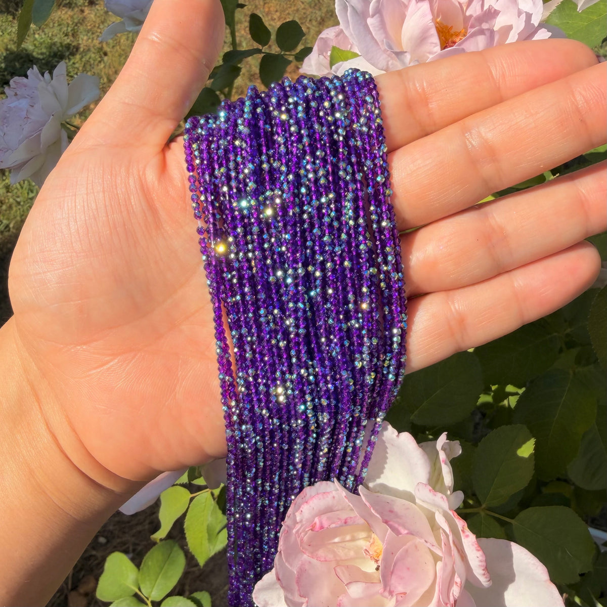 Deep Purple Ab Faceted 2mm Beads