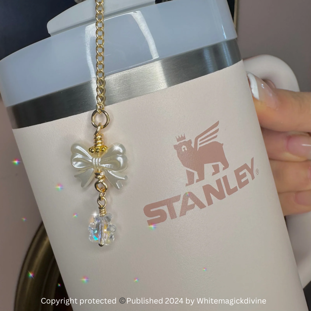 Stanley cup straw Bow Charm | tumbler charm accessories