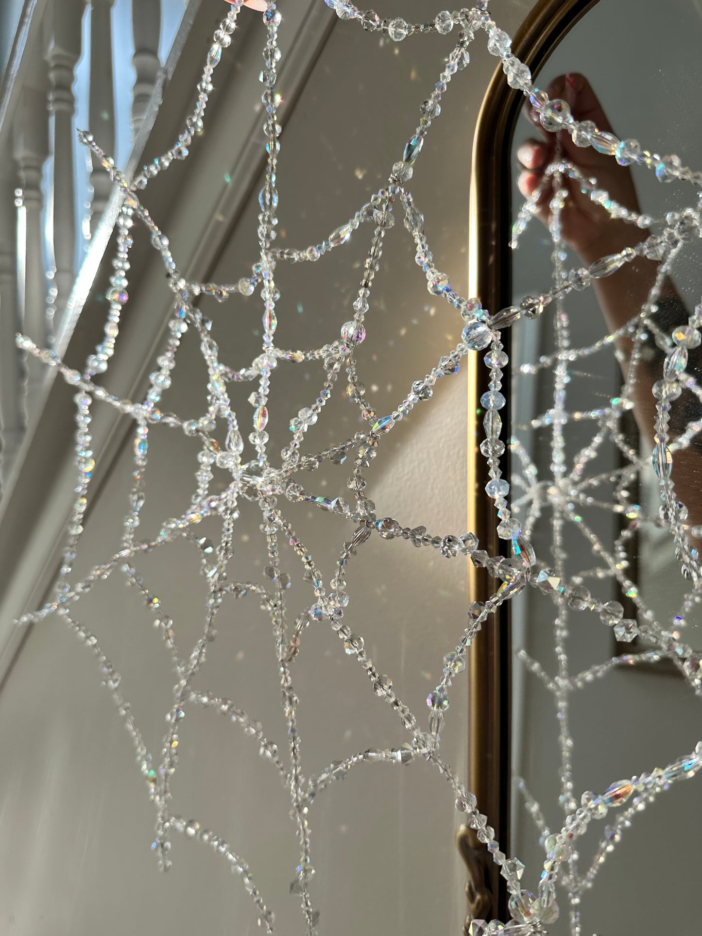 Giant Crystal Spider Web Suncatcher