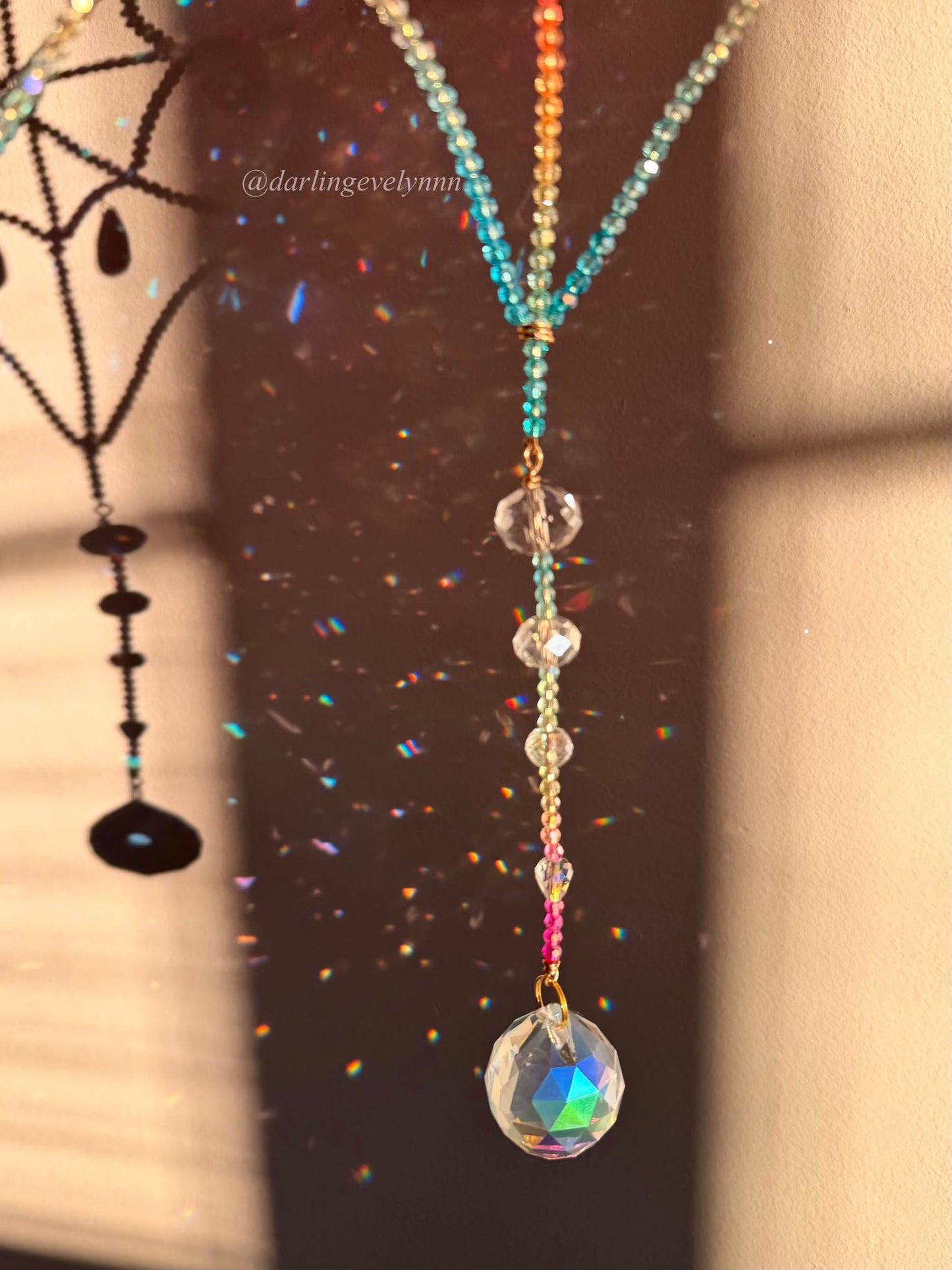 Rainbow Charm Spider Web suncatcher