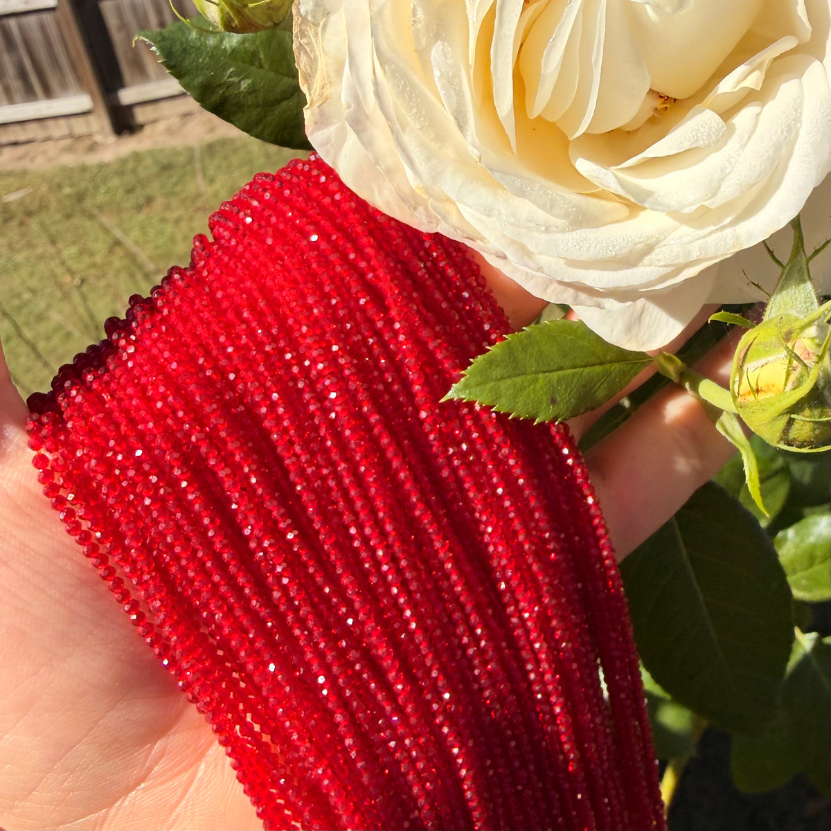 Off With Their Heads! | Ruby Red 2mm Faceted Glass Beads