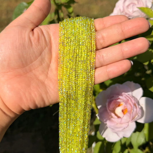 Chartreuse Yellow 2mm Facteted beads