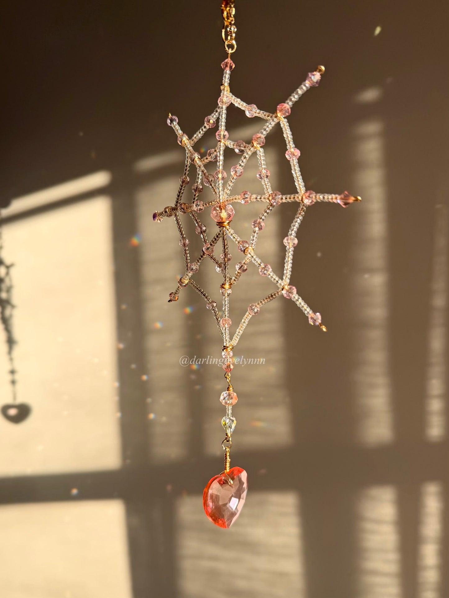 Blush Mini Spider Web Car Suncatcher