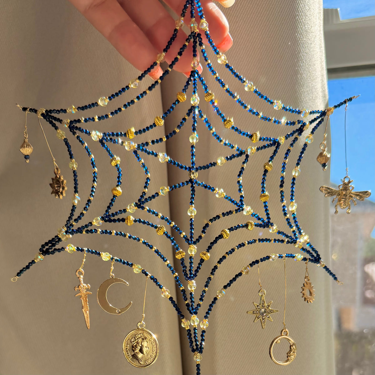 Starry Night Spider Web Suncatcher