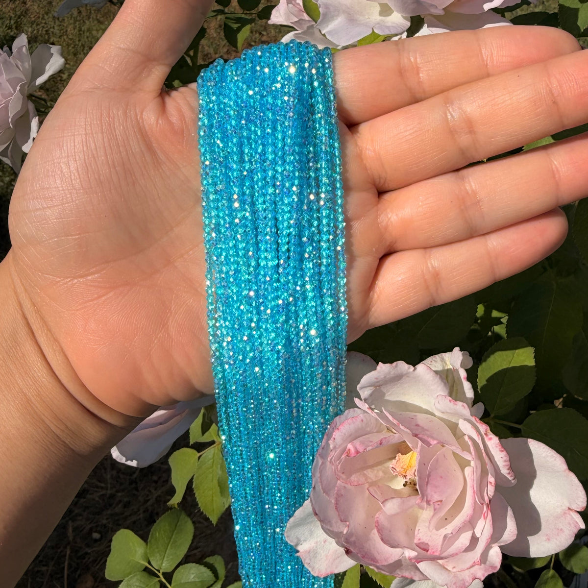 Sky Blue 2mm Ab faceted beads