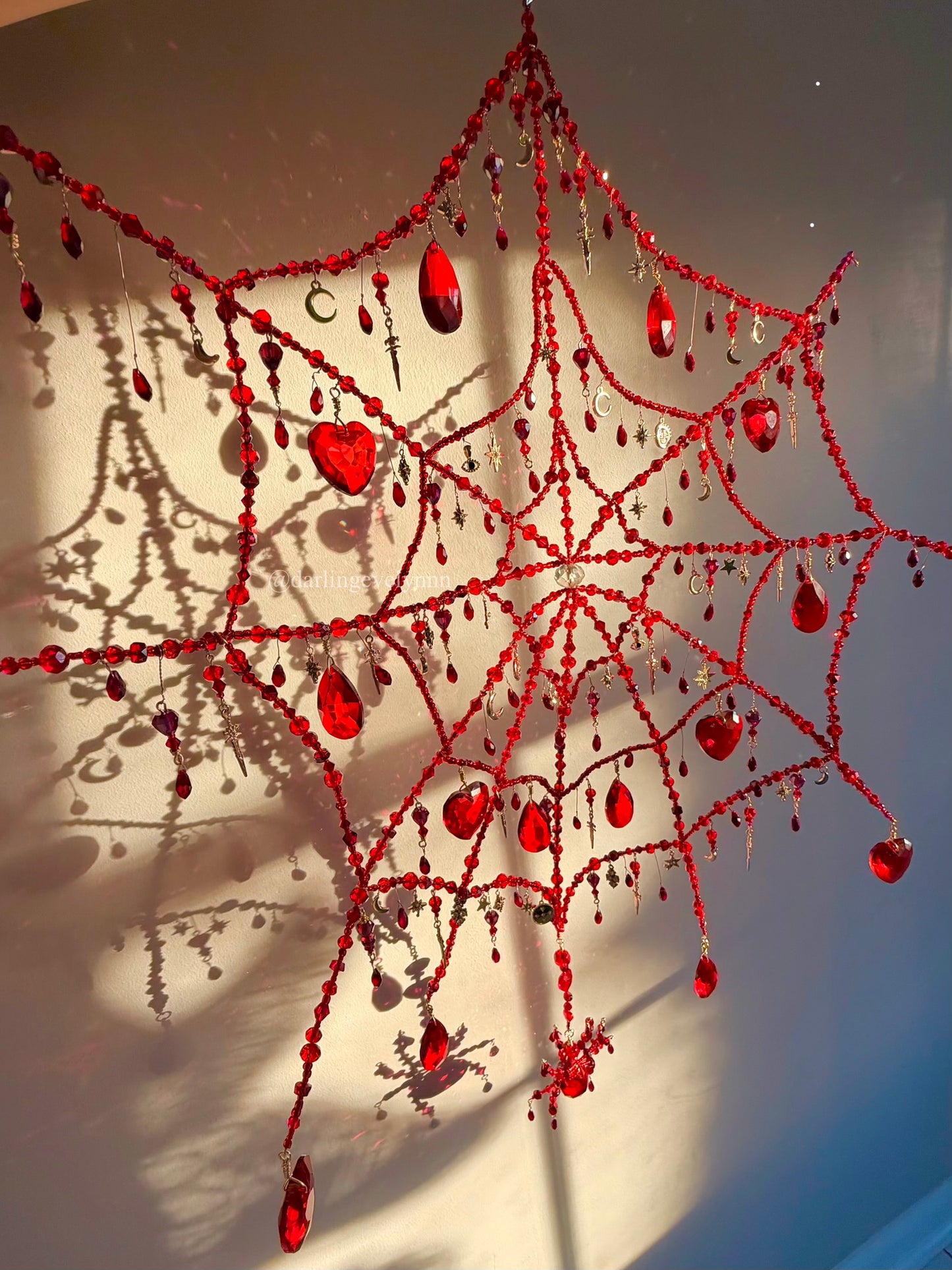 The Crimson Weaver | Spiderweb Suncatcher