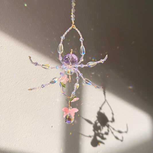 Purple Garden Spider suncatcher ornament