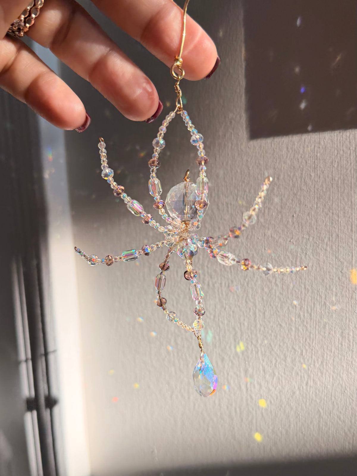 Crystals Spider Suncatcher  Ornament