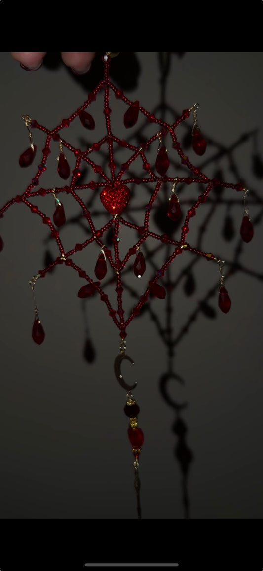 Mini Crimson Weaver Spider Web Suncatcher Kit