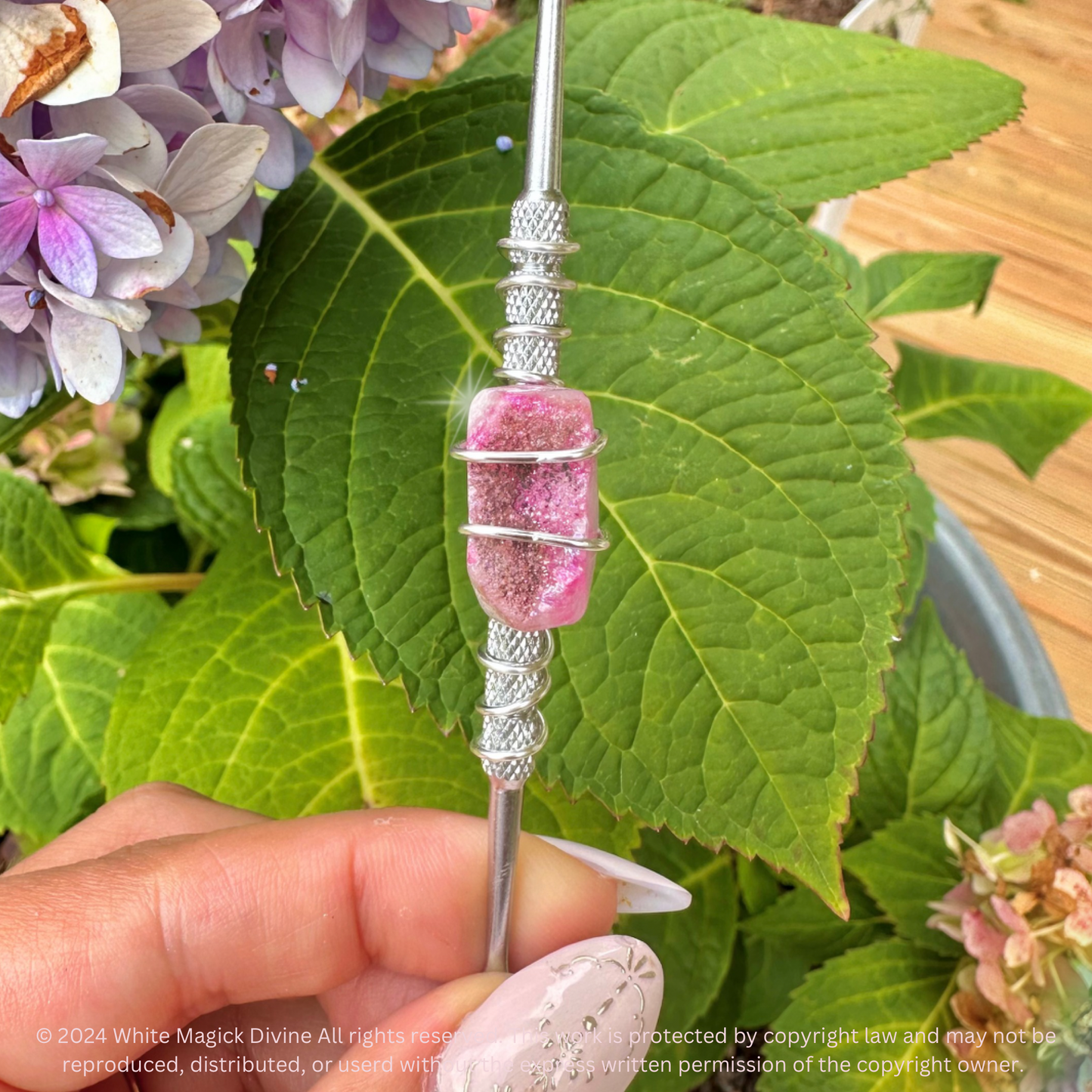 Crystal Pink Druzy Wax Dab Carving Tool