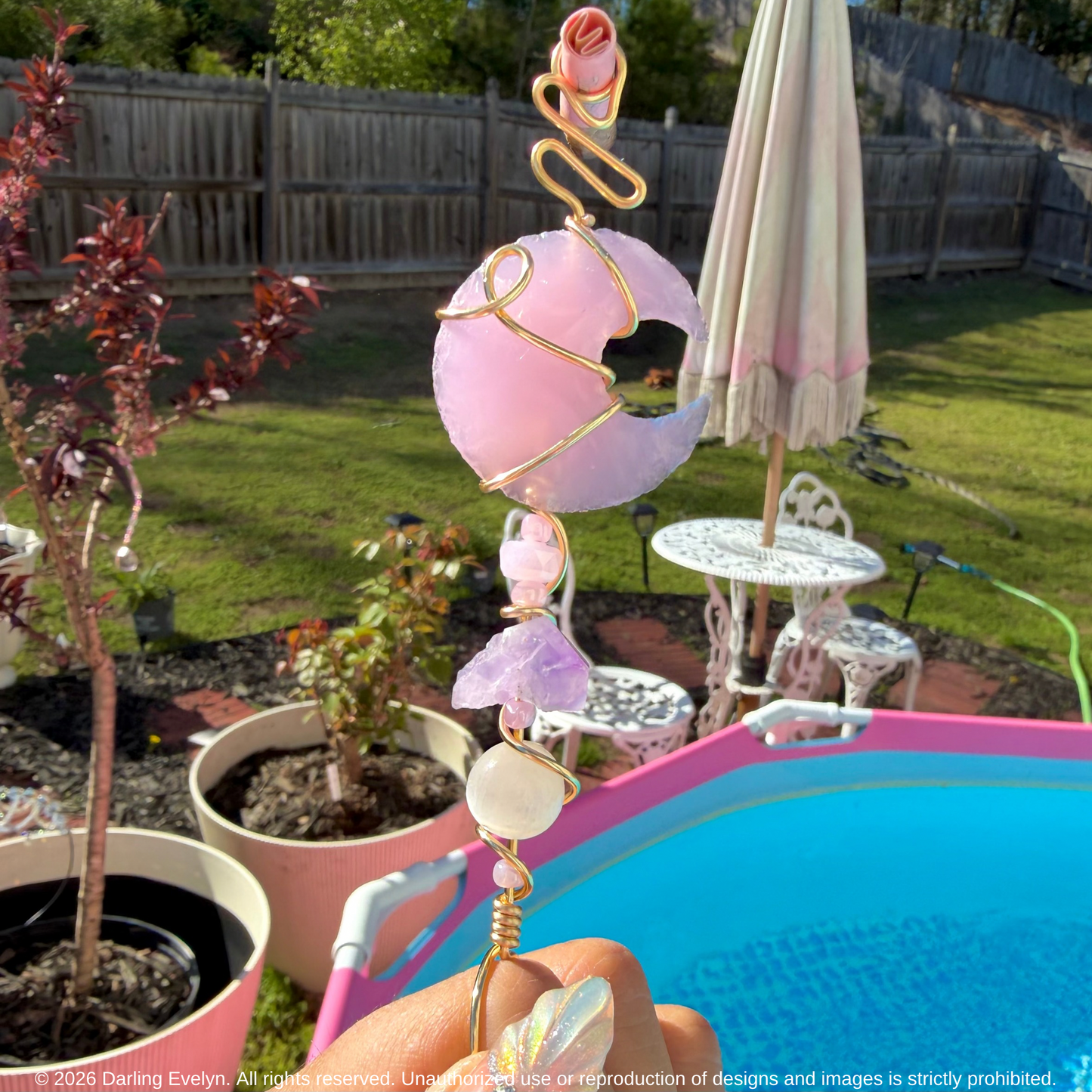 Pink Opalite Crystal Joint Holder