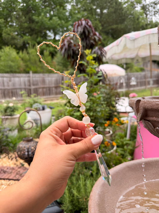 butterfly Milky Quartz Bubble Wand